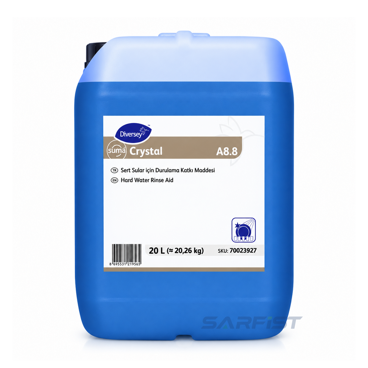 Diversey Suma Crystal A8.8 Bulaşık Parlatıcı 20 Lt