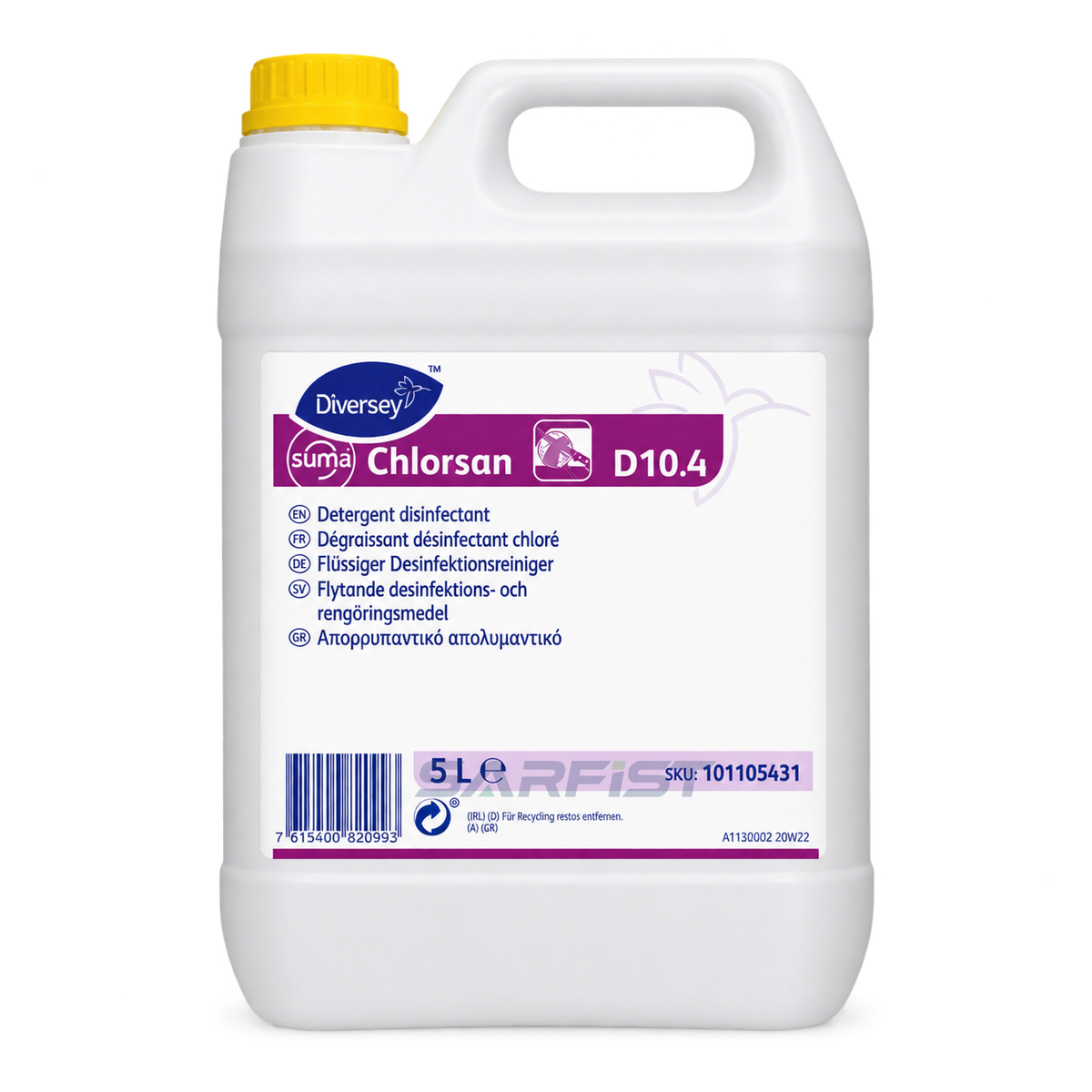 Diversey Suma Chlorsan D10.4 Dezenfektanlı Yüzey Temizleyici 5lt
