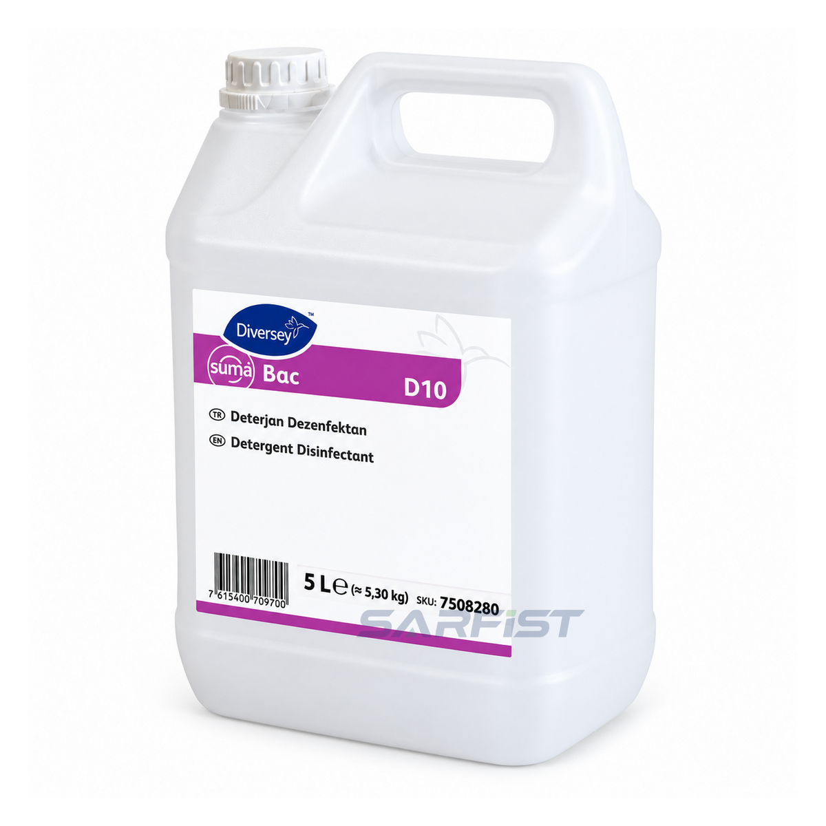 Diversey Suma Bac D10 Dezenfektanlı Yüzey Deterjanı 5lt