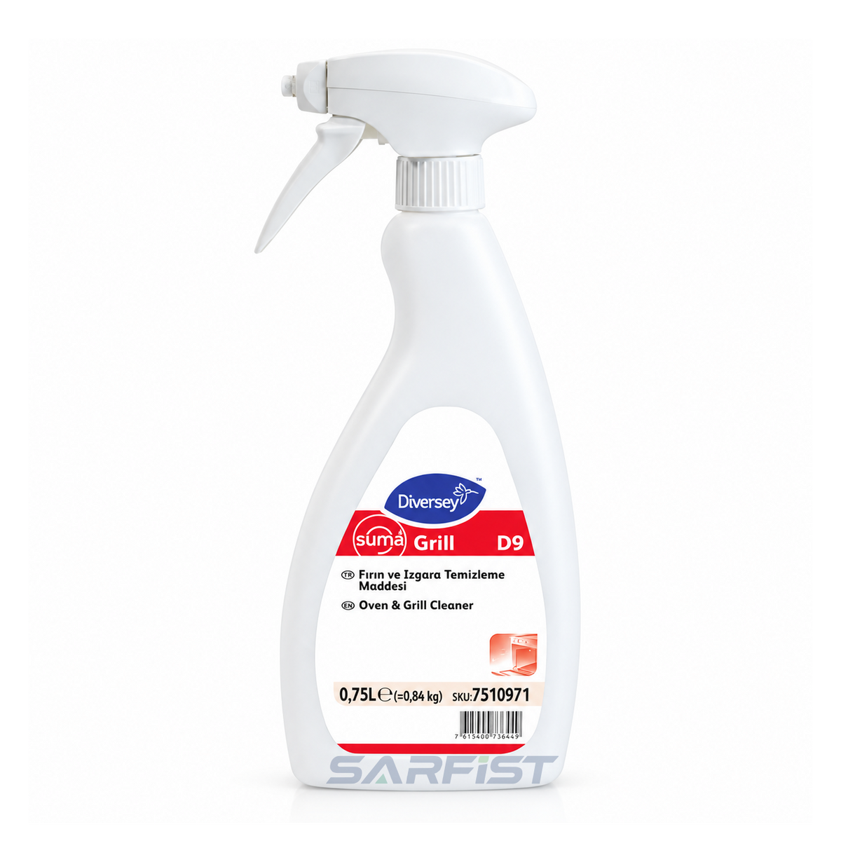 Diversey Suma Grill D9 Ağır Yağ Çözücü Fırın Temizleyici 750 Ml