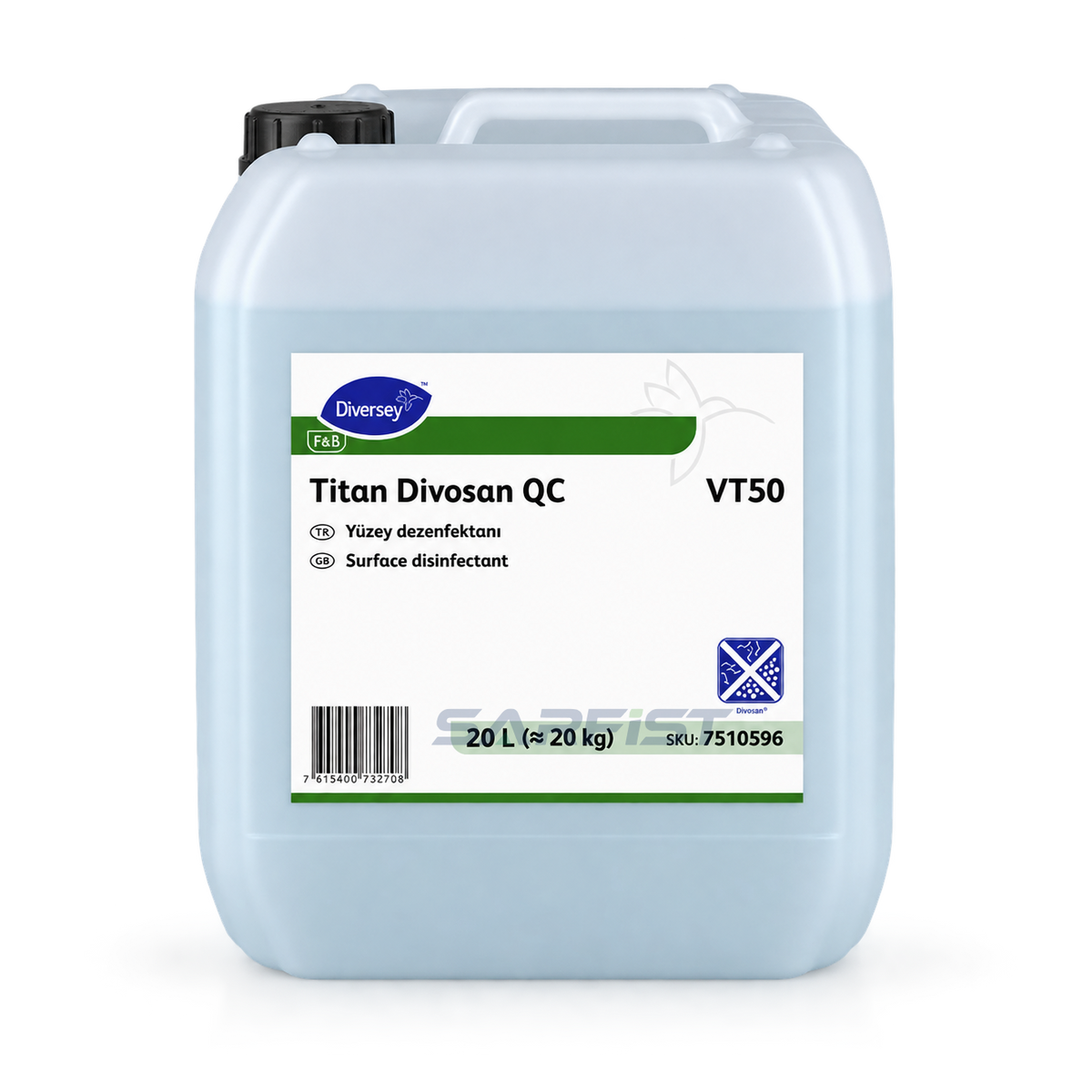 Diversey Divosan QC VT50 Açık Alan Yüzey Dezenfektanı 20lt